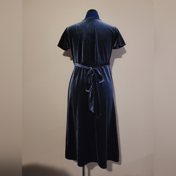 GAP Maternity - Blue Velvet Dress - Picture 3 of 6